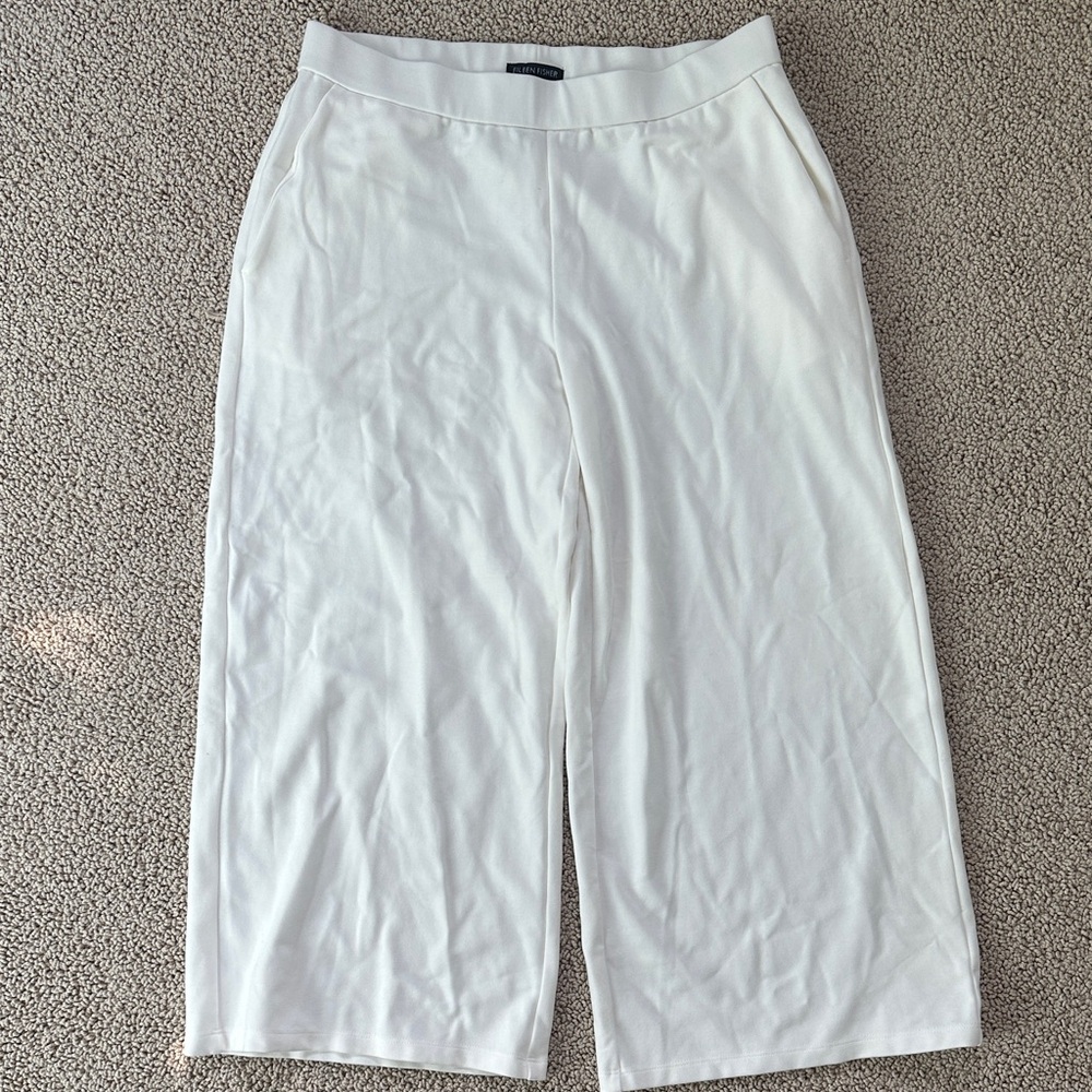 Eileen Fisher cream culottes pants - S